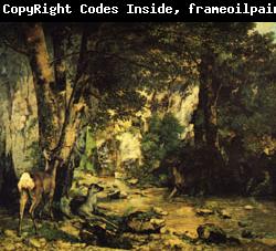 Gustave Courbet A Thicket of Deer at the Stream of Plaisir-Fontaine